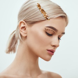 Cobahom 6 Pack 3.26 Inch Duckbill Hair Clips, Leopard Print Hair Pins Chic Tortoise Shell Hair Barrettes for Women and Girls (3 Beige + 3 Dark Brown)