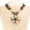 BlueRica Kaput Shells Flower on Brown Coconut Shell Disc Beads