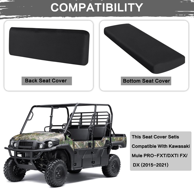 LKV Mule Pro Seat Covers Compatible with Kawasaki Mule PRO-FXT