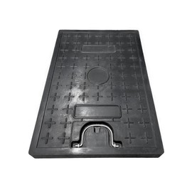 Natotela 24x16in Fiberglass Replacement Manhole Cover-Only Lid,Corrosion Resistance FRP Rectangular Sewer Cover with Handles for Pavement,Lightweight Septic Tank Lid,Non-slip Trench Solid Plate