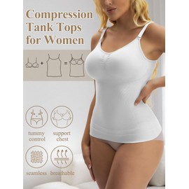 JOYSHAPER Women's Shapewear Tops Padded Bra Shapewear Tank Cami Shaper Seamless Compression Tank Tops Tummy Control Camisole