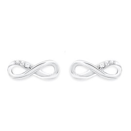 s.Oliver Women’s Infinity Stud Earrings, 925 Sterling Silver, Sterling Silver Rhodium plated silver., silver