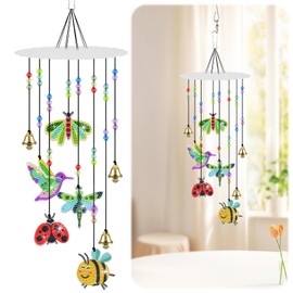 UICCVOKK Hanging Diamond Art Bee Kit,Animal Diamonds Painting Ornament,Diamond Painting Suncatcher Wind Chime,DIY Diamond Art Kits,5D Diamond Painting Pendant,Arts and Crafts Kits for Adults Kids