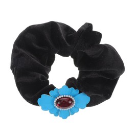PACKOVE Metallic Flower Velvet Scrunchie for Women Elastic Hair Tie for Thick Hair for Convenient and Durable Ponytail Holder