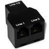 RetailAndBulk Dual Telephone Line Separator/Combiner 3-Female RJ11 Jack Adapter for