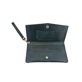 Cey Genuine Leather Wallet for Men and Women | Vintage Leather Hand Stitched | Wrist Wallet with Keyring | 100% Crazy Leather Wallet |, black, Retro