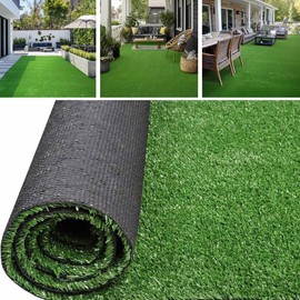 DSDESHU Artificial Grass Turf Lawn 3FT x 10FT, 0.4" Pile Height Fake Grass Rug for Indoor Outdoor Patio, Balcony, Yard, Garden Landscape, Synthetic Grass Mat with Drainage Holes