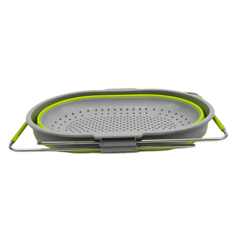 SAMMART 5L Expandable and Collapsible TPE/PP Oval Strainer Over The