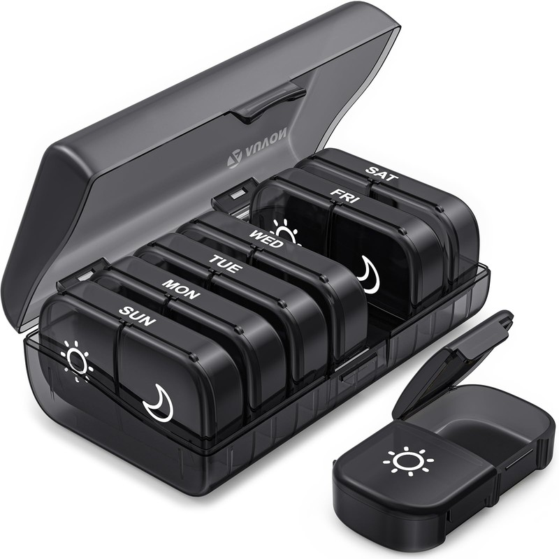 AUVON XL Weekly Pill Organizer 2 Times a Day, Pill