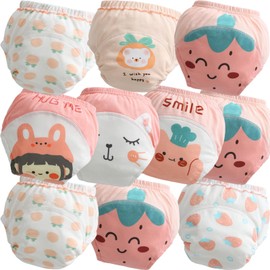 usbettas Toddler Potty Training Underwear for Girls 1t 2t 3t 4t, Soft Cotton Reusable Potty Training Pants for Toddlers 10 Pack, Waterproof Toilet Training Pants for Kids