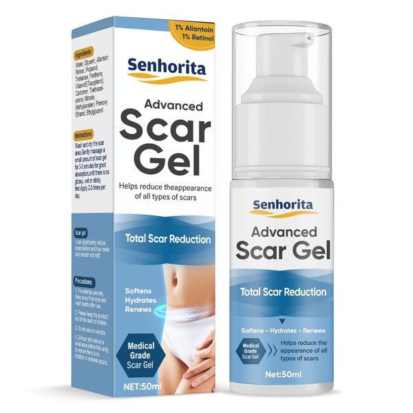 Scar Cream Gel, Advanced Scar Treatment for Face and Body, Scar Removal Treatments for Surgical Scars, C-Section, Stretch Marks, Acne, Keloids, Burns, Old & New Scars
