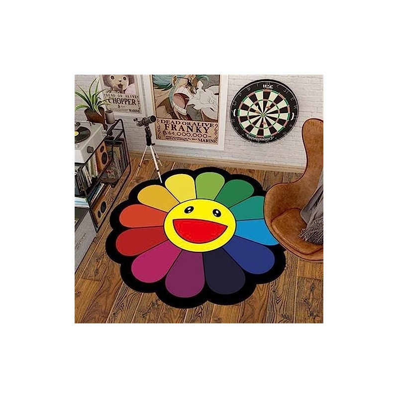 DIKFENS 40Inch Takashi Murakami Rug - Flower Design, Soft and
