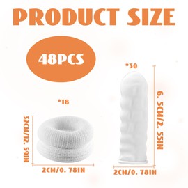 Eophmi Finger Bandages Tubular Set Latex Finger Cots Fingers Bandage Thumb Bandage for Wound Support and Protection (48pcs)