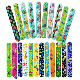 Dinosaur Slap Bracelets Wristband Slap Bands for Kids Party Bag Filler,22Pcs Dinosaurs Snap Bracelet Bands Bulk for Kids Boys Girls Birthday Dinosaur Party Supplies Favors Classroom Prizes Xmas Gifts