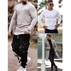 Ekouaer Thermal Undershirts for Men Long Sleeves Loungewear Casual Ribbed