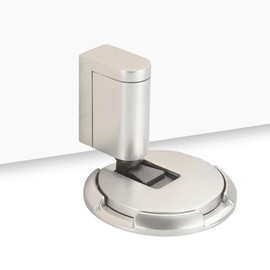 MUOVERN Mechanical Floor Door Stopper, Indoor Windproof Door Stopper, Adjustable Height Door Holder, Heavy Duty Door Stop with self-Adhesive and Screws for Home Bedroom Office Door (Silver)