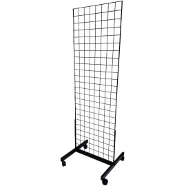 Only Hangers Black 2' x 6' Heavy Duty Rolling Gridwall Display Panels