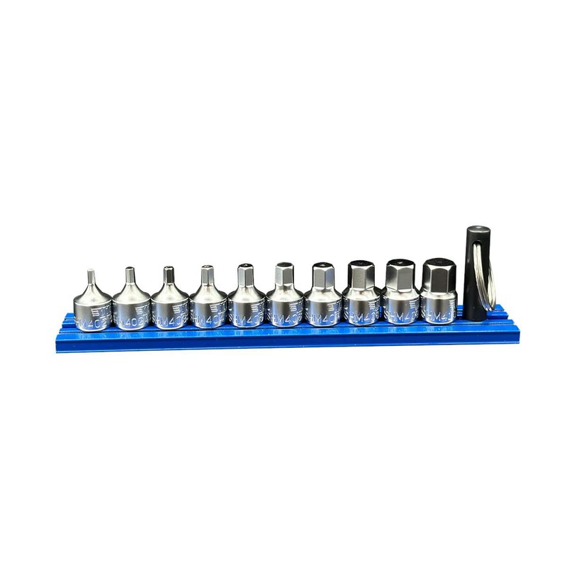 10 PC. 1/4 IN DR. STUBBY HEX METRIC DRIVER SET