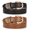 JASGOOD 2 Pack Women's Leather Belts for Jeans Pants Fashion