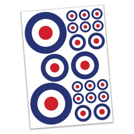 SAFESIGN (20 Pack) RAF Roundel Vinyl Stickers The Who Mod Target Vespa Decals Waterproof Stickers