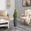 Nearly Natural 3.5ft. Sansevieria Artificial Plant in Gray Planter