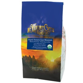 Mt. Whitney Organic Gayo Mountain Sumatra, Medium Dark Roast, Low Acid Coffee (Whole Bean, 5 Lb)