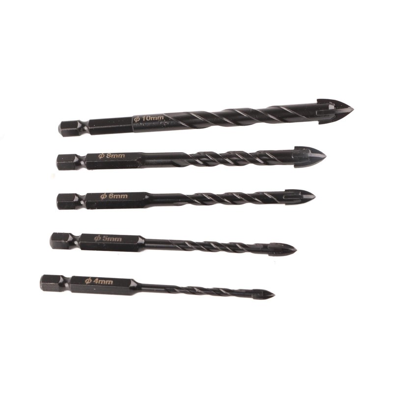 Twist Drill Set Wall Triangular Drill Bits 4MM 5MM 6MM