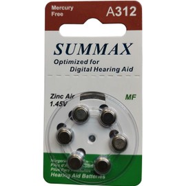 New Hearing Aid Batteries Size A312 312A Za312 312 Pr41, 60 Count (10 Cards) 1.4V Batteries