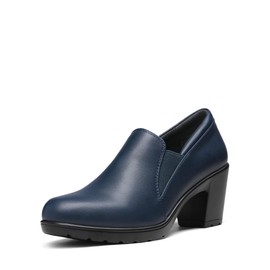 DREAM PAIRS Zapatos de Tacón Bajo Grueso Vestir para Mujer Cómodos Oxfords,Size 24.0 cm,Marino,DPU214