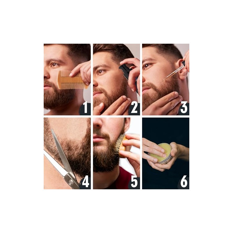 Beard Care Kit for Men Gifts, LIONMANE Beard Grooming Set,