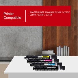GPR51 GPR-51 Toner Cartridge Set (4-Pack, 1BK+1C+1M+1Y) Compatible GPR 51 Toner Replacement for Canon GPR-51 Toner Cartridge ImageRUNNER Advance C250iF C255iF C350iF C350P C355iF Printer