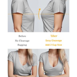 HACI Women's Push Up Bra Plunge Deep V Thick Padded Underwire Seamless Multiway Add 2 Cups(Black,34B)