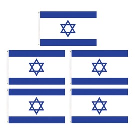 Israel Flag 150x90cm Israeli National Flag Heavy Duty Outdoor Flag Double Stitched Both Sides with Brass Grommets – Available in 1, 3 or 5 Pack (5)