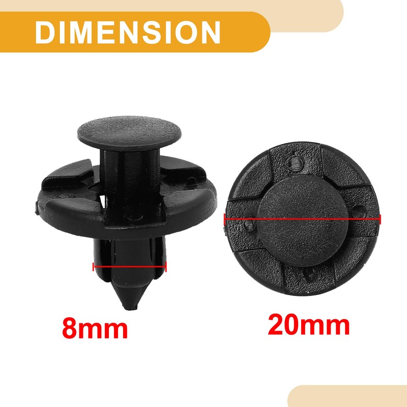 Partuto 8mm Hole Rivet - Plastic Black - 25 Pcs