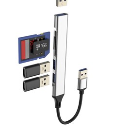 USB HUB SD Micro SD Card Reader USB OTG 3.0 Adapter (5in1)Thunderbolt Laptop PC Macbook Extension Docking Station Transfer Portable Camera TF Slot Memory External Flash Drive Keyboard Mouse Connector