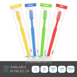 Pruvade 12 Pack Disposable Toothbrushes with Toothpaste, Built in - Prepasted Toothbrushes Individually Wrapped |Single Use Waterless Tooth Brush with Soft Bristles for Airbnb, Hotel, Camping, Travel