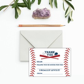 TENTADO Baseball Thank You Cards with Envelopes, 20 Count, 4X6 inch.