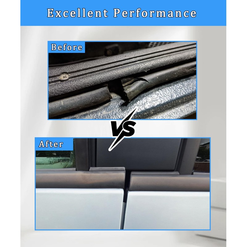 LH and RH Car Outer Door Window Moulding Trim Weatherstrip