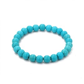 MASYLA Turquoise Bracelet for Women,8mm Healing Crystal Stone Stretch Round Bead Bracelets for Women Men Jewelry