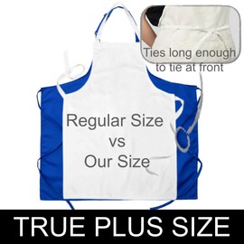 Urby Kitchen Cooking Aprons for Women with Pockets Plus Size with Hand Wipe Round Pockets, Ideal For XL XXL or Waist W38+. Extra Large and Long. Use As Full Coverage apron(Royal Blue)