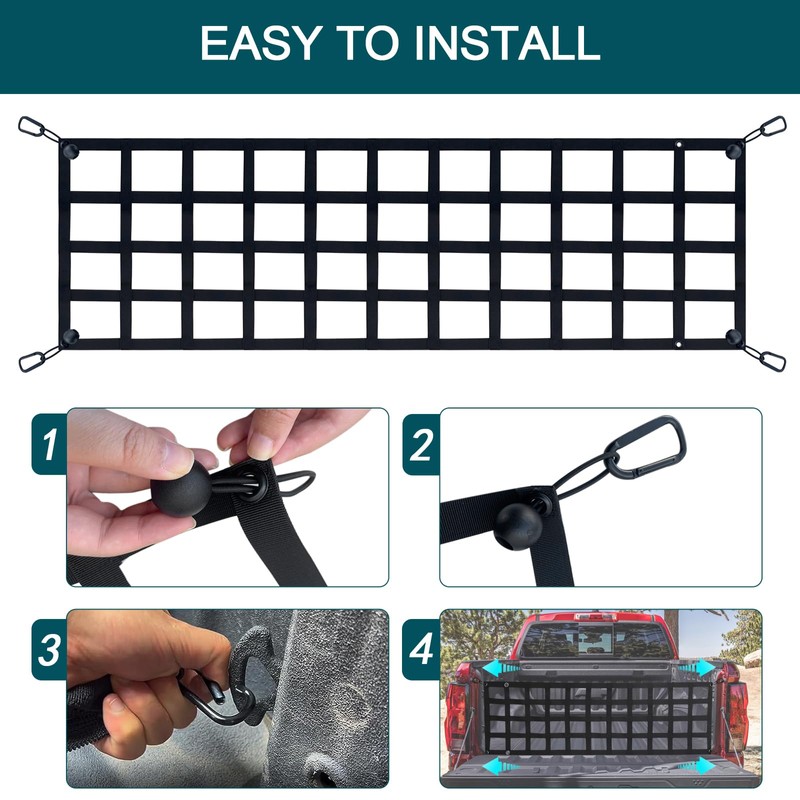 Tailgate Net for Pickup Truck Bed - Cargo Trucks Bed