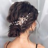 Gorais Peine para el pelo de boda con perlas plateadas,