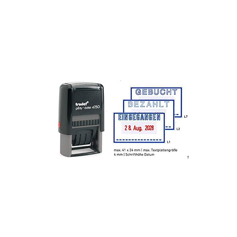 Stamp Trodat Printy Storage Stamp, Date Stamp 4750L Received Paid