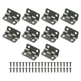 M METERXITY 10-Pack Door Hinges, 3/4in (18mm) Electroplated Iron Interior Door Folding Butt Mini Hinges with Screw for Wooden Box/Jewelry Box/Cabinet [Copper Tone]
