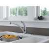 Delta Foundations Chrome Kitchen Faucet, Contemporary 3 Hole Kitchen Sink