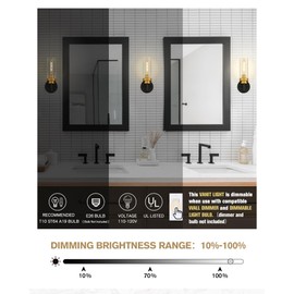Emak Black and Gold Sconces Wall Lighting, Modern Vanity Lights with Clear Glass Shade, Wall Sconce for Bathroom, Bedroom, Living Room, Hallway, WS085-BKBGD