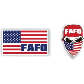 FAFO American Flag FAFO Skull Full Color Decal Sticker Turbo Diesel Truck 7.3 GEN X 70s 80s Kids Funny Dad Mom Skull