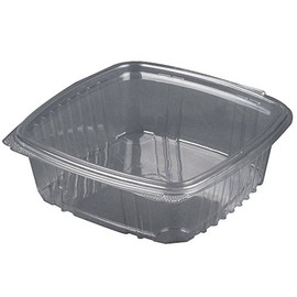 Genpak Regular Apet Hinged Deli Container, 48 Ounce - 200 per case.