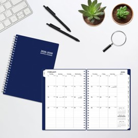 Monthly Planner 2026-2030, 5-Year Calendar Planner 2026-2030, Jan 2026 – Dec 2030, 6.2 x 8.4 In, Ruled Spread, Flexible Cover, Spiral Wirebound, Pocket, 60 Coated Monthly Tabs, Notes ＆ Habit Tracker