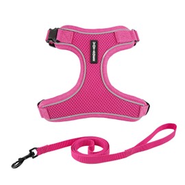 Best Pet Supplies Voyager Escape Proof Cat Harness and Leash Set with Reflective Stitching, Neoprene Handle 5ft - Supports Small, Medium and Large Cats, Kittens - Fuchsia, M (Chest: 16.5-19.5")